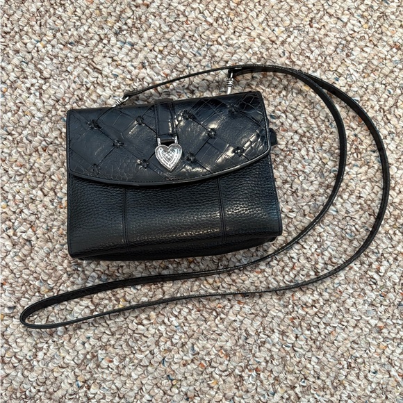 Brighton Crossbody Bag Black Leather - Picture 1 of 8